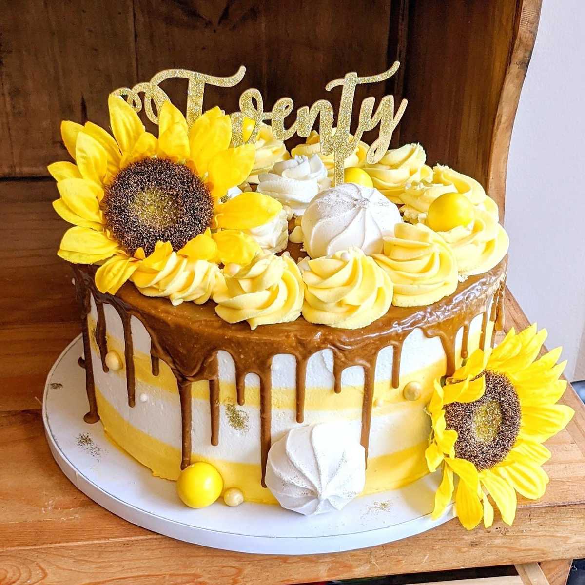 Sunflower drip #cake