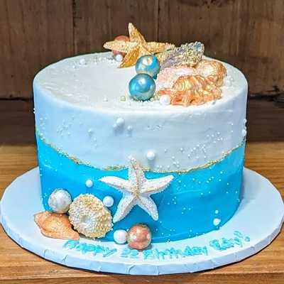 Watercolor beach #cake