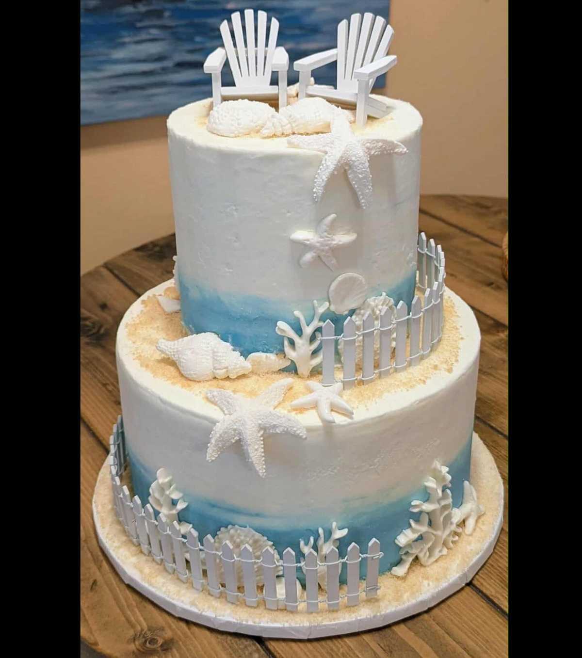 Beach #wedding #cake