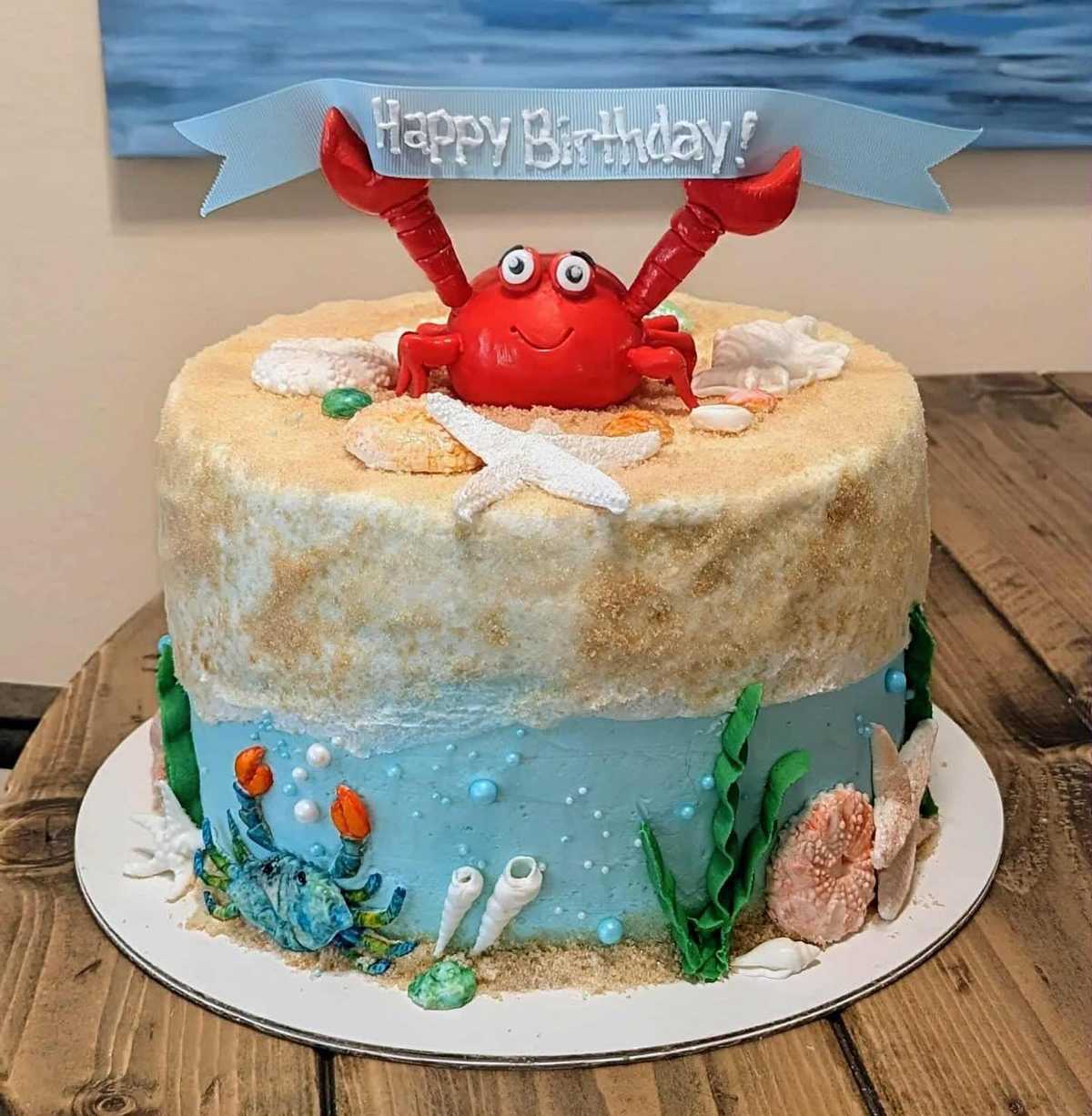 Crab themed beach #cake