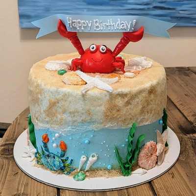 Crab themed beach #cake