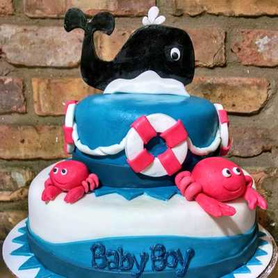 Nautical themed baby shower #cake