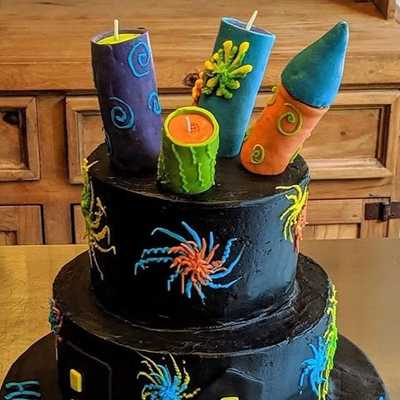 Firework themed birthday #cake