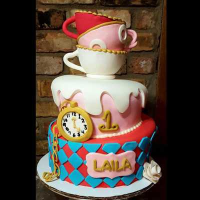 Whimsical topsy-turvy #cake
