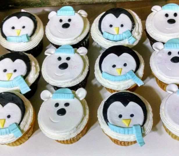 Penguin and polar bear #cupcakes