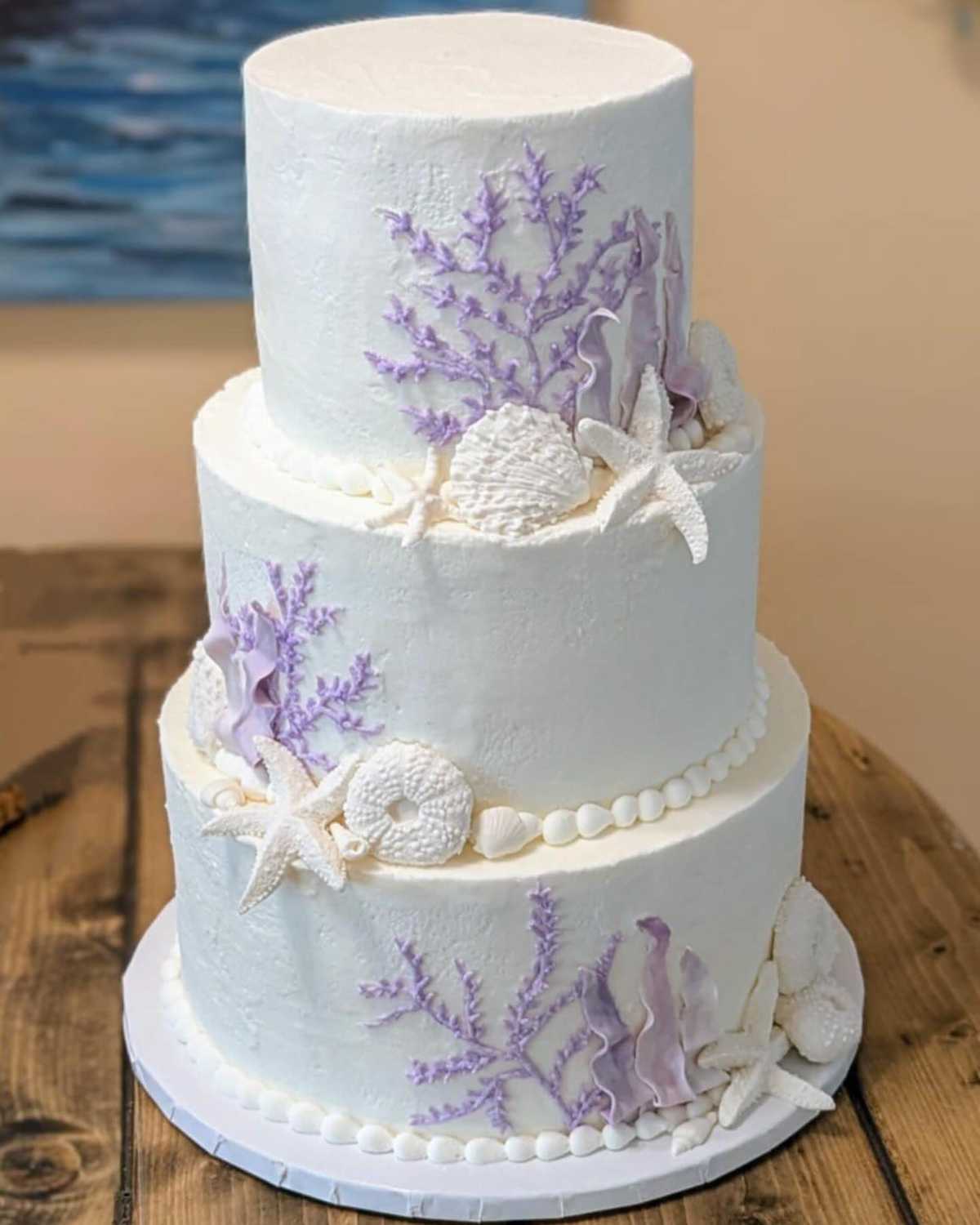 Lavender beach #wedding #cake