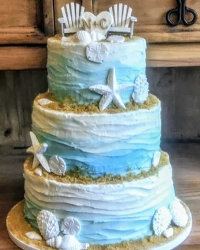 Beach #wedding #cake