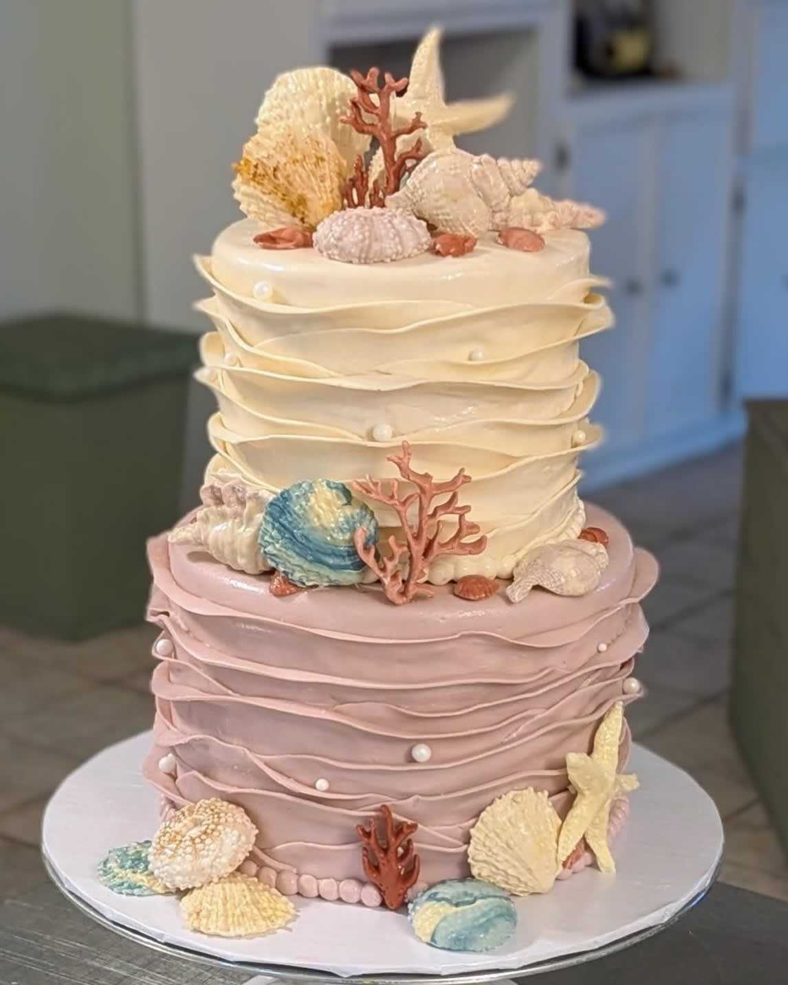 Beachy Ruffles #cake