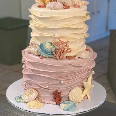 Beachy Ruffles #cake