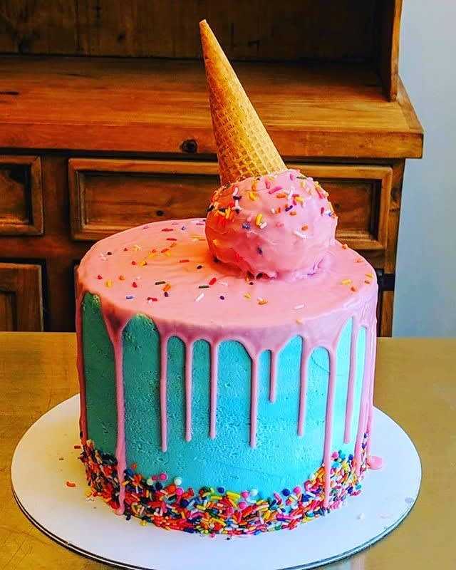 Ice cream cone drip #cake